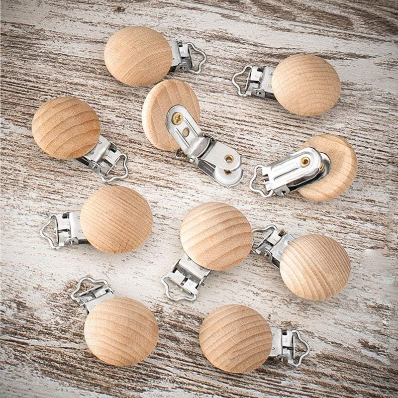 RUBY houten clips voor speenketting 10 stuks