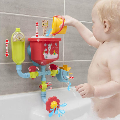 SOPHIE LA GIRAFE Badespielzeug mit Saugnäpfen, Röhrchen, Mühle, Gießkanne