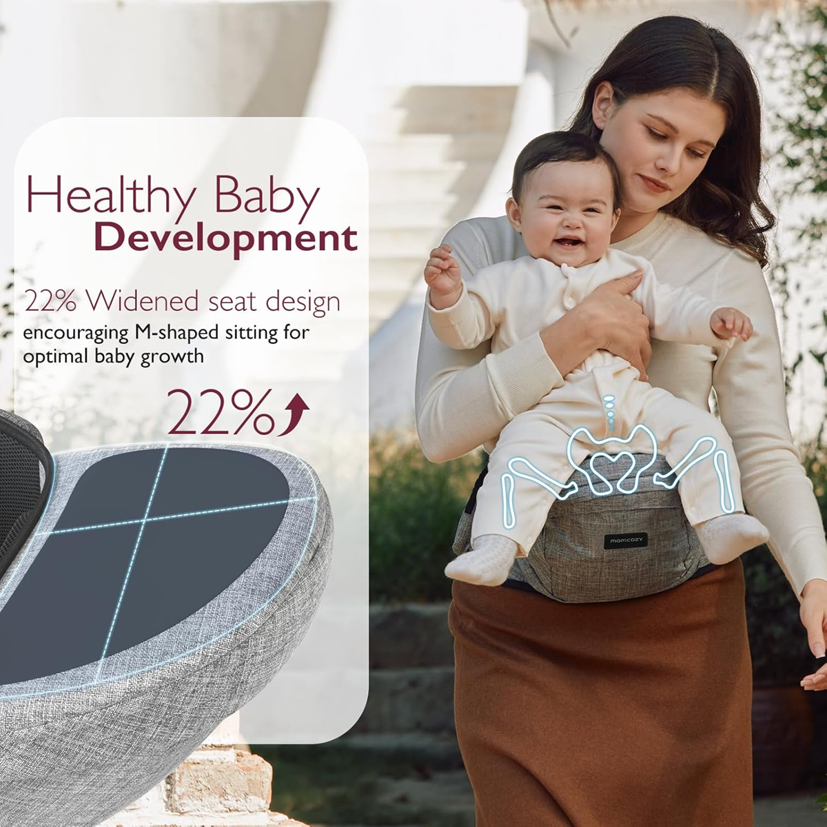 MOMCOZY porte-bébé siège de hanche jusqu'à 20kg