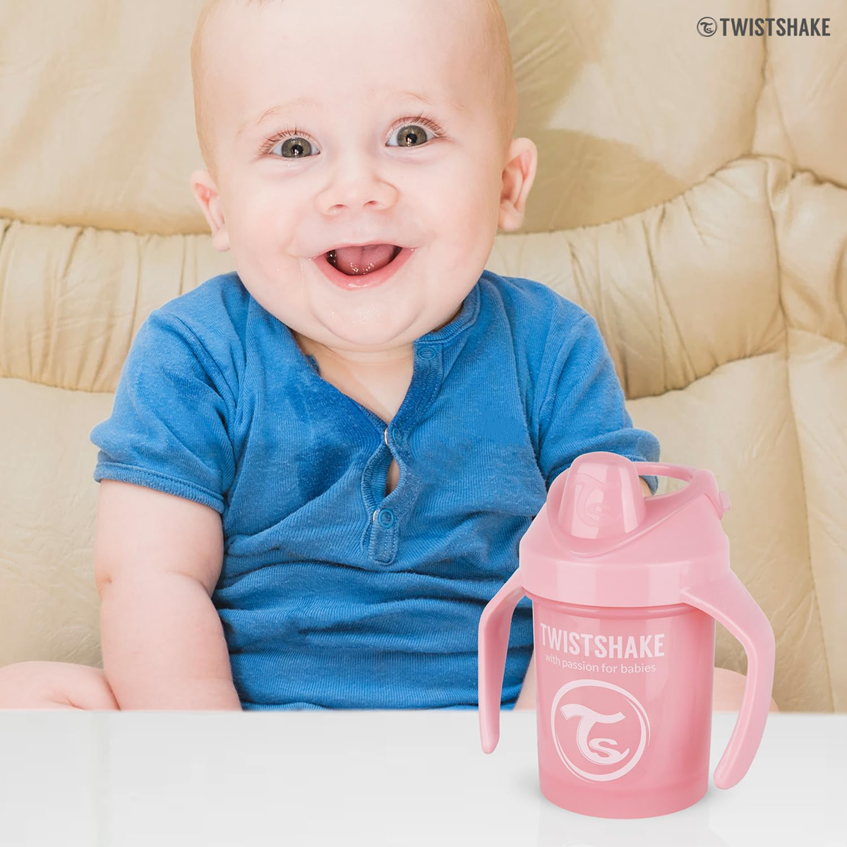 TWISTSHAKE Mini Cup anti-lekbeker met tuit en blender 230 ml 4 m+