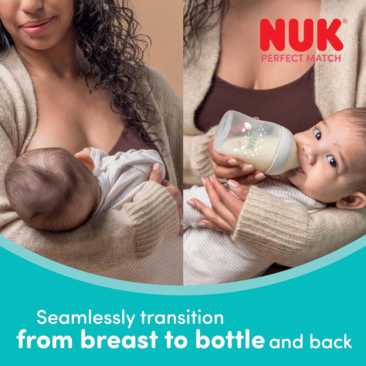NUK Perfect Match smoczek 6m+ x2 do karmienia piersią i butelką, dla dzieci od 6. miesiąca