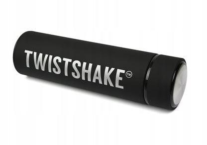 TWISTSHAKE HOT OR COLD termos ze stali nierdzewnej 420 ml, czarny izolowany termos podróżny