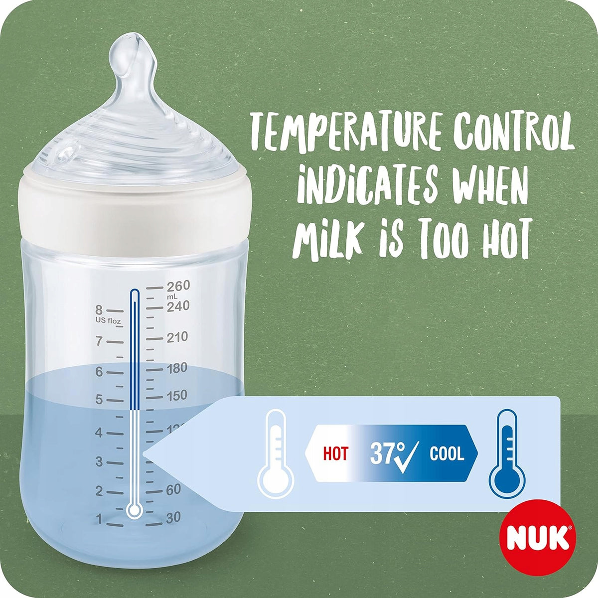NUK for Nature set 2 x fles + speen temperatuurregeling