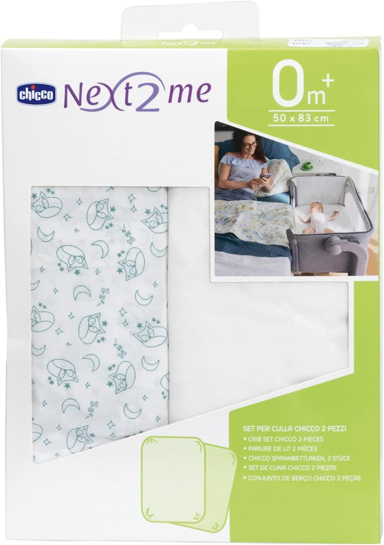 CHICCO NEXT2ME sábana para cuna x2 50x83 para bebés