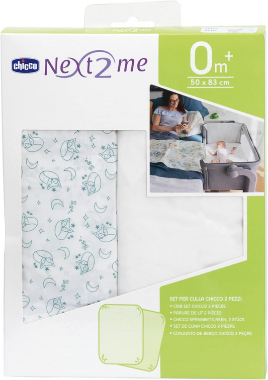 CHICCO NEXT2ME lenzuolo per lettino x2 50x83