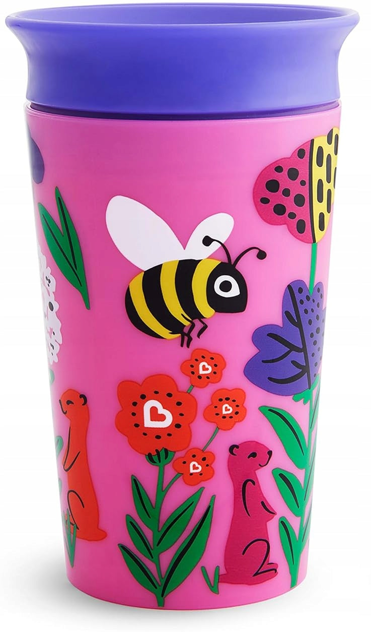 MUNCHKIN WildLove Auslaufsicherer Becher 360° Trinklerntasse BIENE 1 Stück