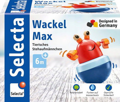 SELECTA Wańka-Wstańka niet-omvallend houten speelgoed KRAB 10 cm