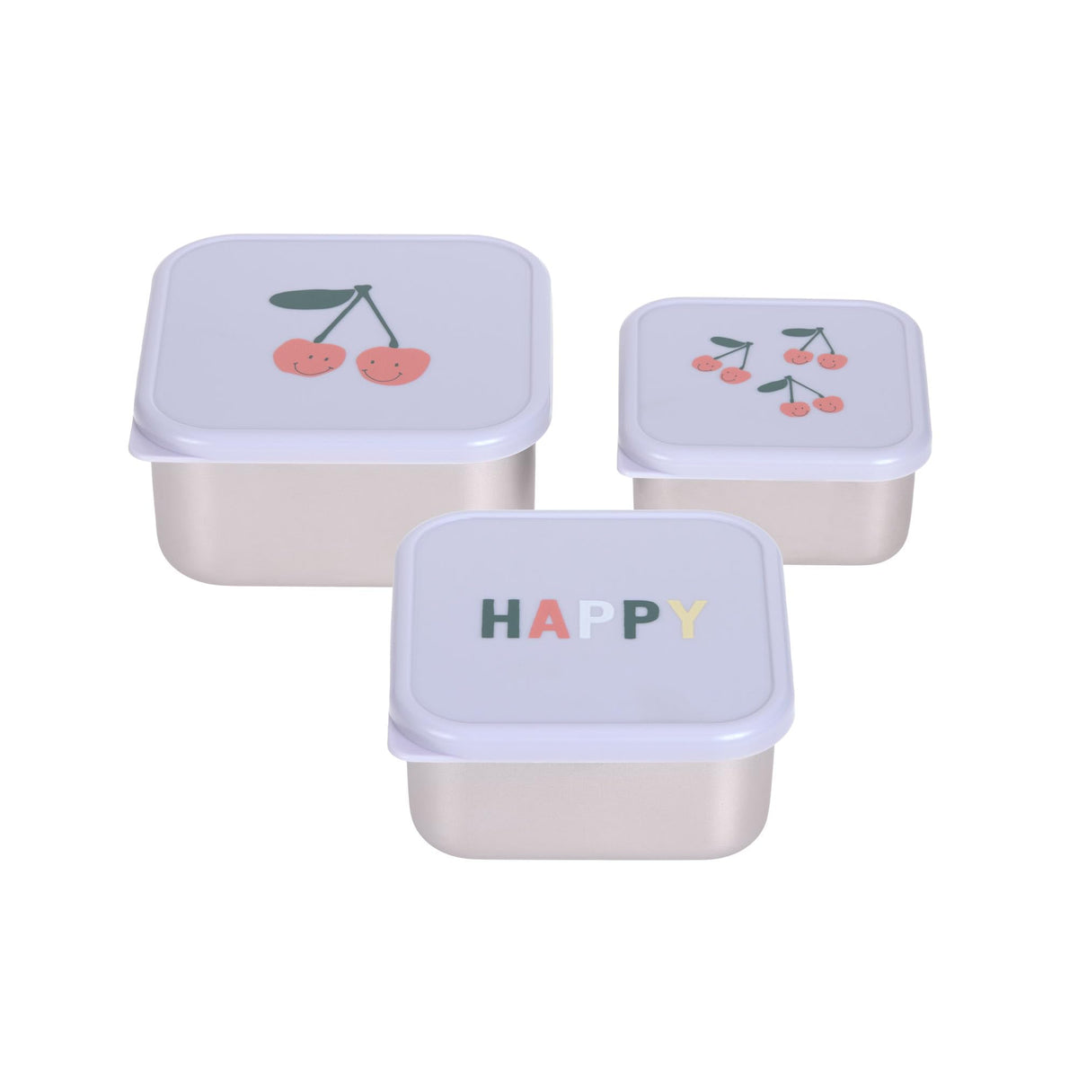 Lässig Happy Fruits stainless steel snack containers 3 pcs.