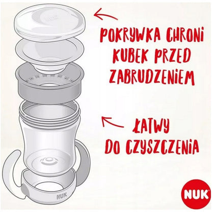 NUK Mini Magic Cup KUBEK NIEKAPEK 160 ml z pokrywką chroniącą przed zabrudzeniem, łatwy do czyszczenia