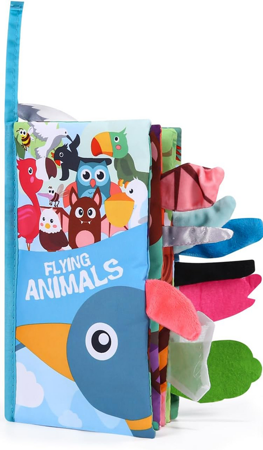 ZAWAER Flying Animals libro sensoriale CIONDOLO 12,5 x 22 cm