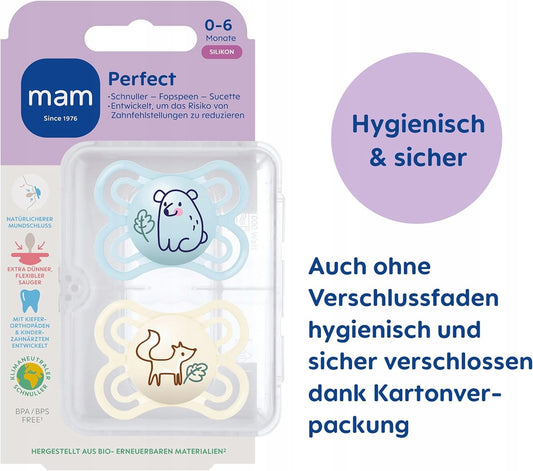 MAM Perfect succhietto calmante x2 0-6 mesi + box