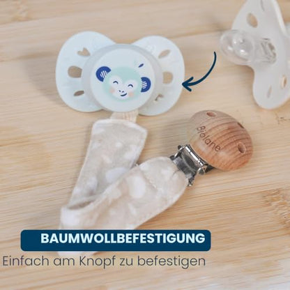 Biolane cotton pacifier clip holder