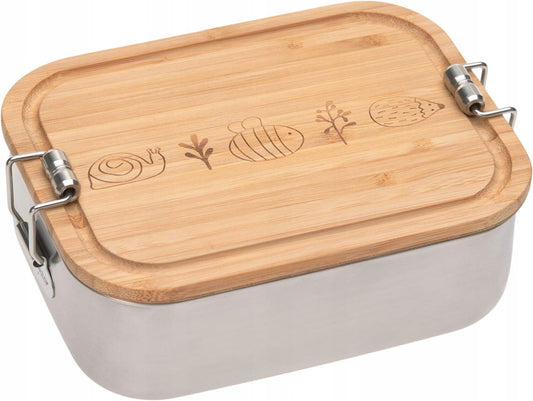 LASSIG Garden Explorer stalen-bamboe lunchbox 12,7 x 17,5 cm