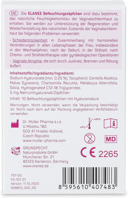 ELANEE hormone-free moisturizing vaginal globules x10