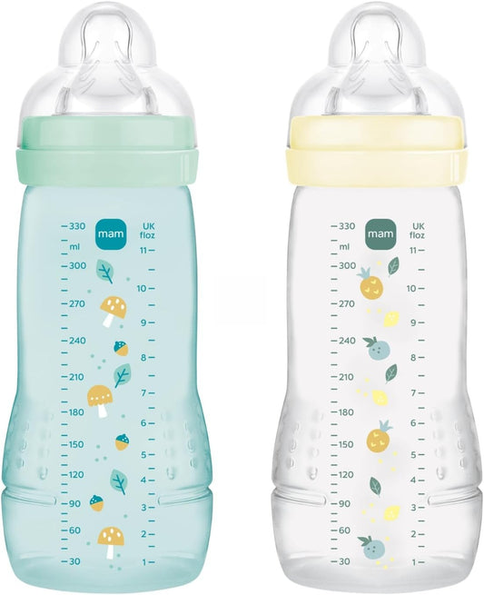 MAM Easy Active bottle set 2x 330 ml 6 m+ teat 4 very fast flow