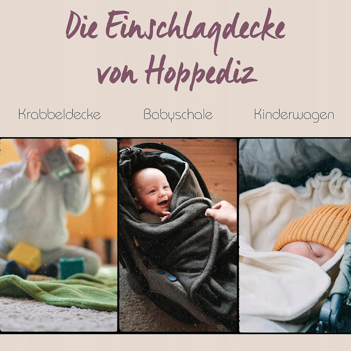 HOPPEDIZ blanket for car seat, fleece blanket