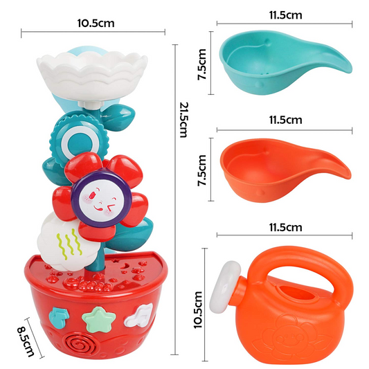 MOZOOSON badspeelgoed bloem 21,5 cm + gieter en trechters