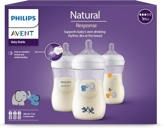 PHILIPS AVENT Natural RESPONSE Láhev 260 ml 1 měsíc+ x3 DEKOR