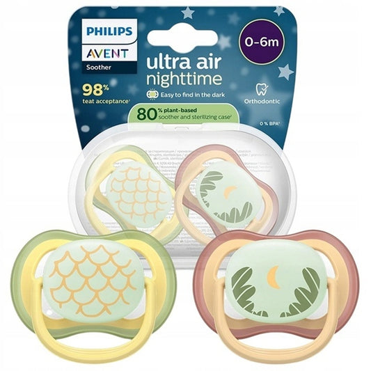 PHILIPS AVENT Ultra Air Night succhietti x 2 0-6 mesi SI ILLUMINANO AL BUIO