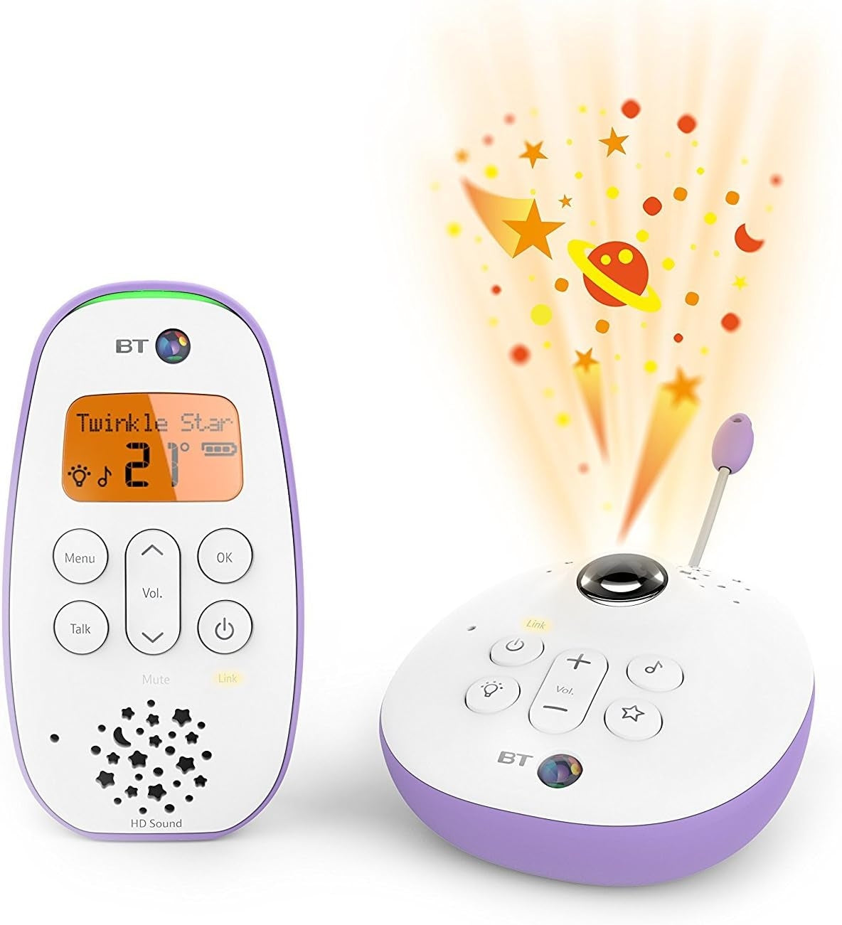 BT 450 digitales Audio-Babyphone mit Sternenprojektor