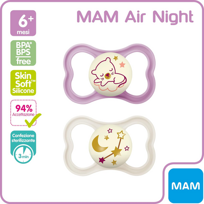 MAM AIR NIGHT πιπίλα x2 6-16m