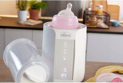 CHICCO podgrzewacz do butelek + sterylizator 2w1, cyfrowy biały model do butelek i słoiczków