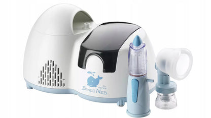 BIMBONEB Air Liquide nebulizator irygator Rinowash 2w1 biało-błękitny, zestaw do nebulizacji i irygacji