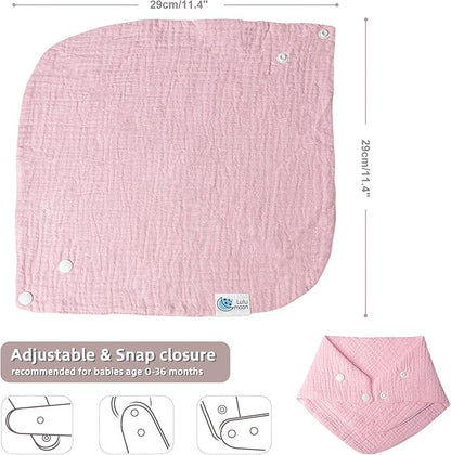 LULU MOON muslin slabbetjes met drukknoop 0-36 maanden x8