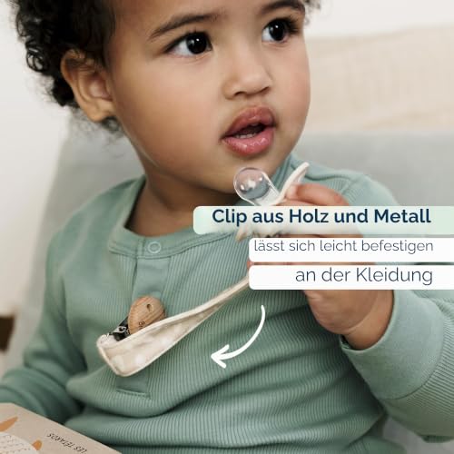 Biolane cotton pacifier clip holder