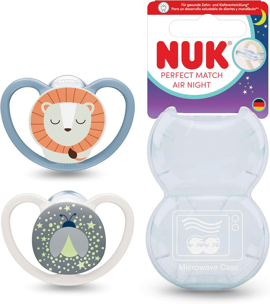 NUK Perfect Match Air Night succhietto 0-6 mesi x2