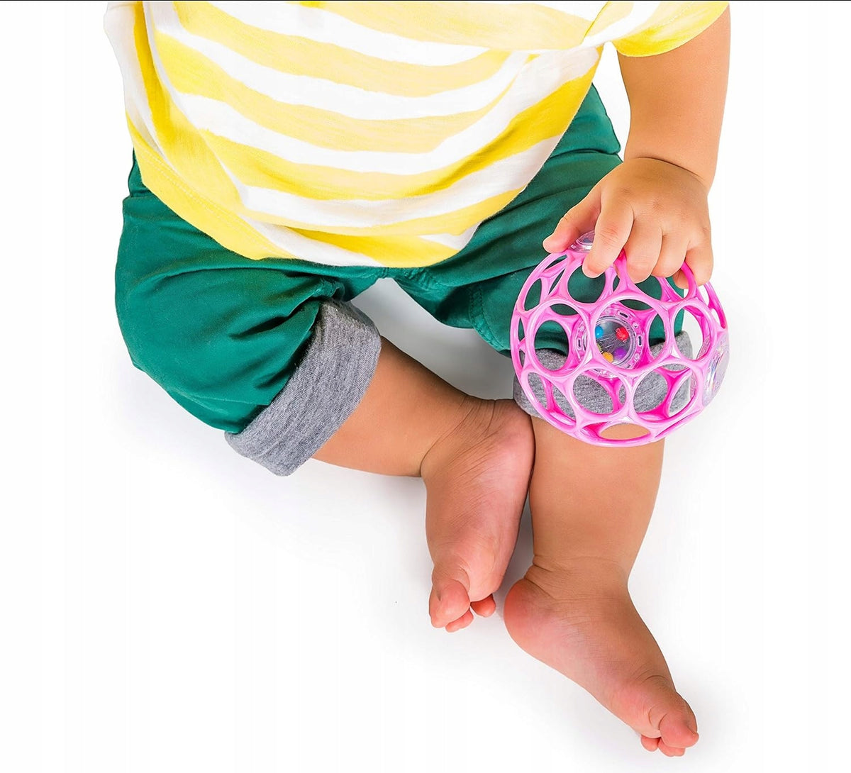 BRIGHT STARTS Oball Rattle afferra e mordicchia in silicone con sonaglio 10 cm