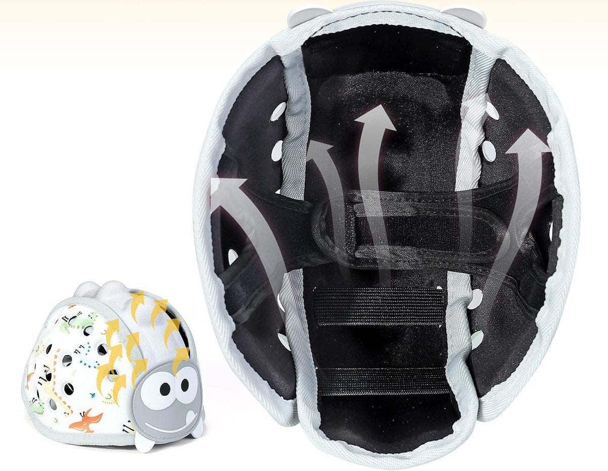 ORZBOW beschermhelm voor het leren lopen 40-48 cm DINO + kniebeschermers