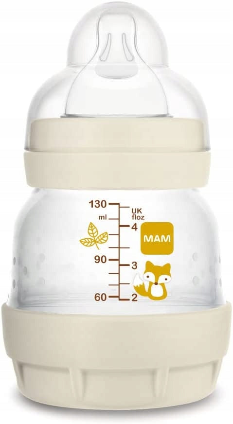 MAM Easy Start butelka antykolkowa 130ml 0+ dla niemowląt, z systemem antykolkowym i smoczkiem do wygodnego karmienia