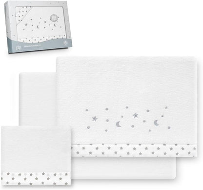 INTERBABY komplet pościeli do łóżeczka 60x120 cm Coralina, 3-częściowy komplet z mikrofibry/polaru koralowego