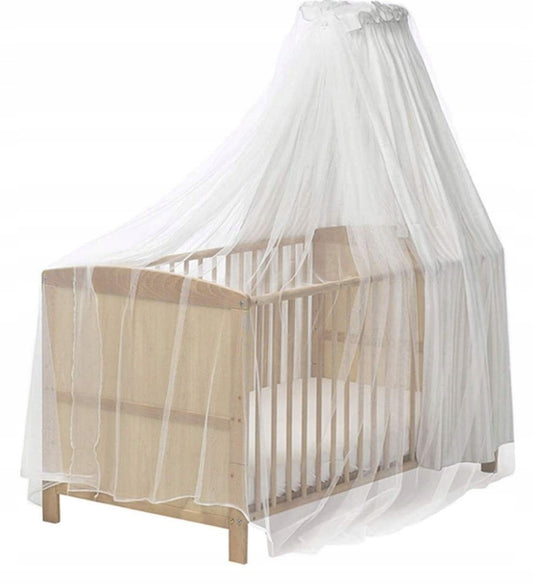 PLAYSHOES moskitiera do łóżeczka, baldachimu. Biała siatka na owady do łóżeczka, przewiewna, 2,30 m