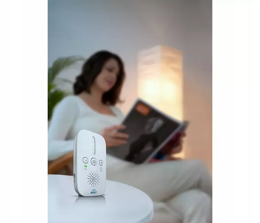 PHILIPS AVENT SCD503 niania elektroniczna DECT, biało-niebieska, zasilanie sieciowe, używana