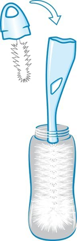 NUK 2-in-1 fles- en speenborstel 28 cm