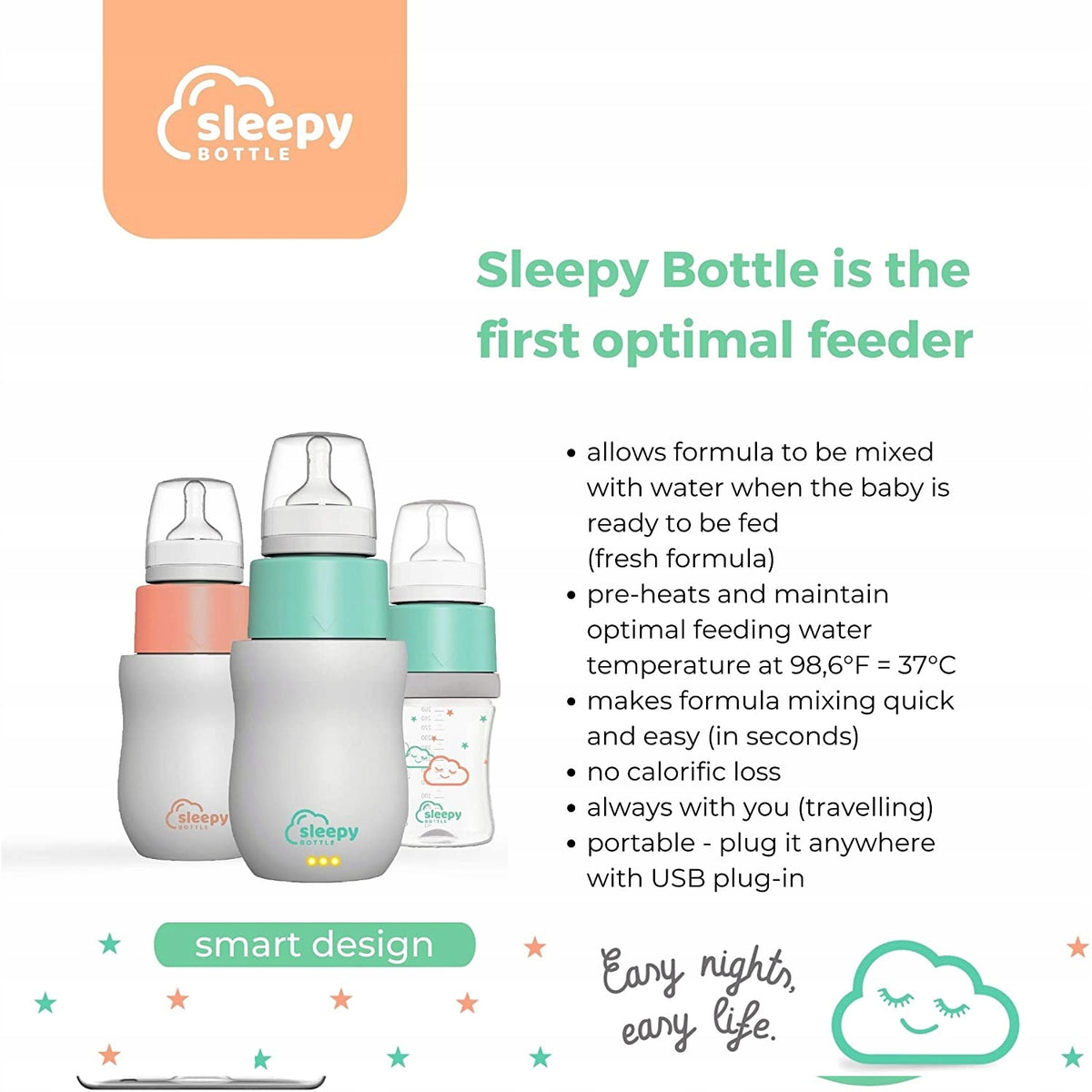 SLEEPY BOTTLE set pentru început, încălzitor cu biberon