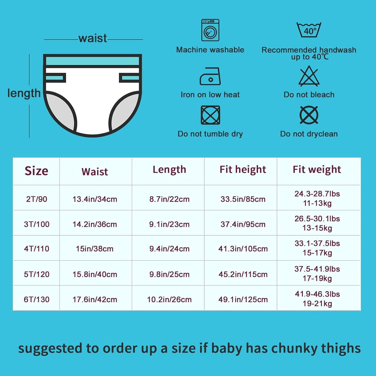 FLYISH DIRECT culottes d’apprentissage 5T x6 pièces