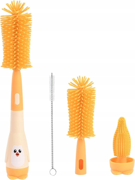 VICLOON 3-in-1 siliconen borstels voor het reinigen van flessen, fopspenen en rietjes 28cm