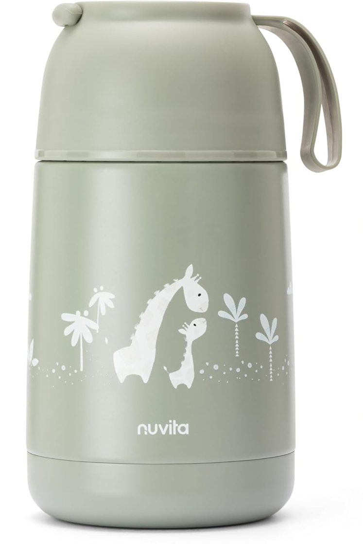 NUVITA 4475 roestvrijstalen voedselthermos 620 ml 0+ GIRAFFEN