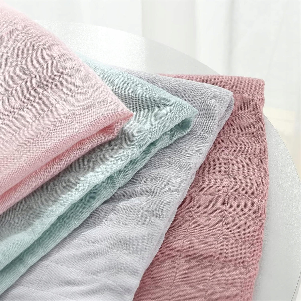 MOMCOZY langes en mousseline x4 bambou coton 120x120