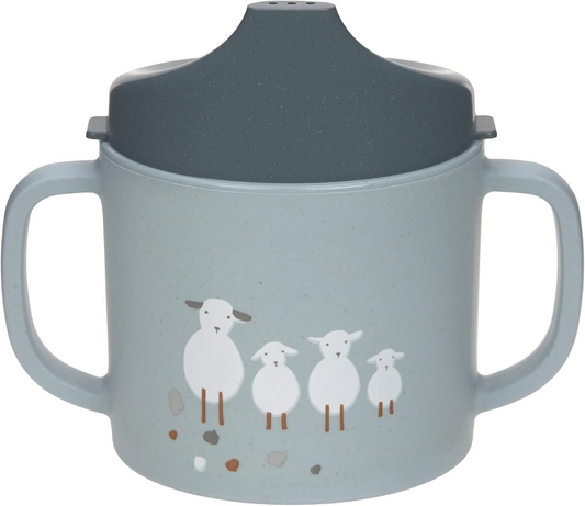 LASSIG Gobelet Sippy Tiny Farmer Sheep avec bec verseur 150 ml 6 m+
