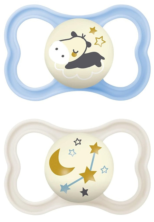 Glow in the dark for easier nighttime pacifier finding Soft silicone that is baby-friendly
