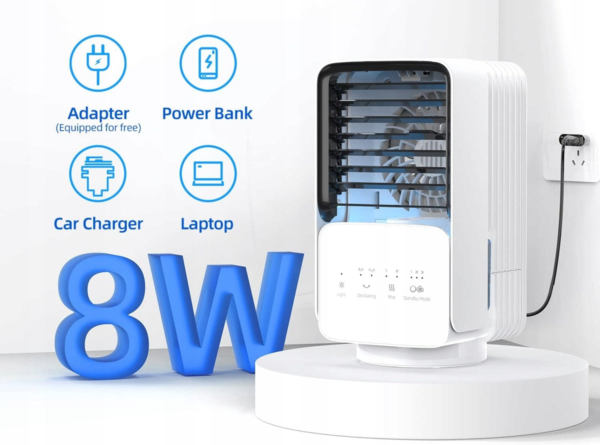 OMISOON Air Cooler mini klimatizácia 700 ml s dotykovým panelom a lampičkou