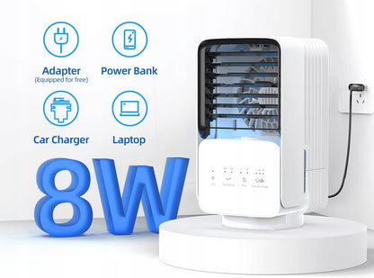 OMISOON Air Cooler mini klimatizácia 700 ml s dotykovým panelom a lampičkou