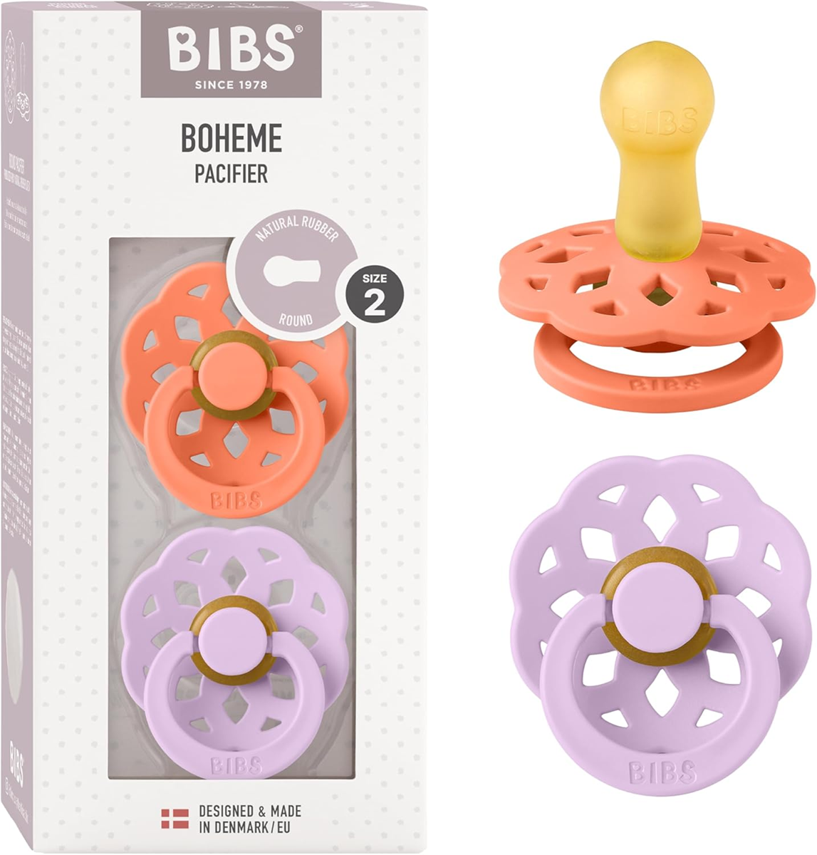 BIBS BOHEME fopspenen 2pak 6msc+