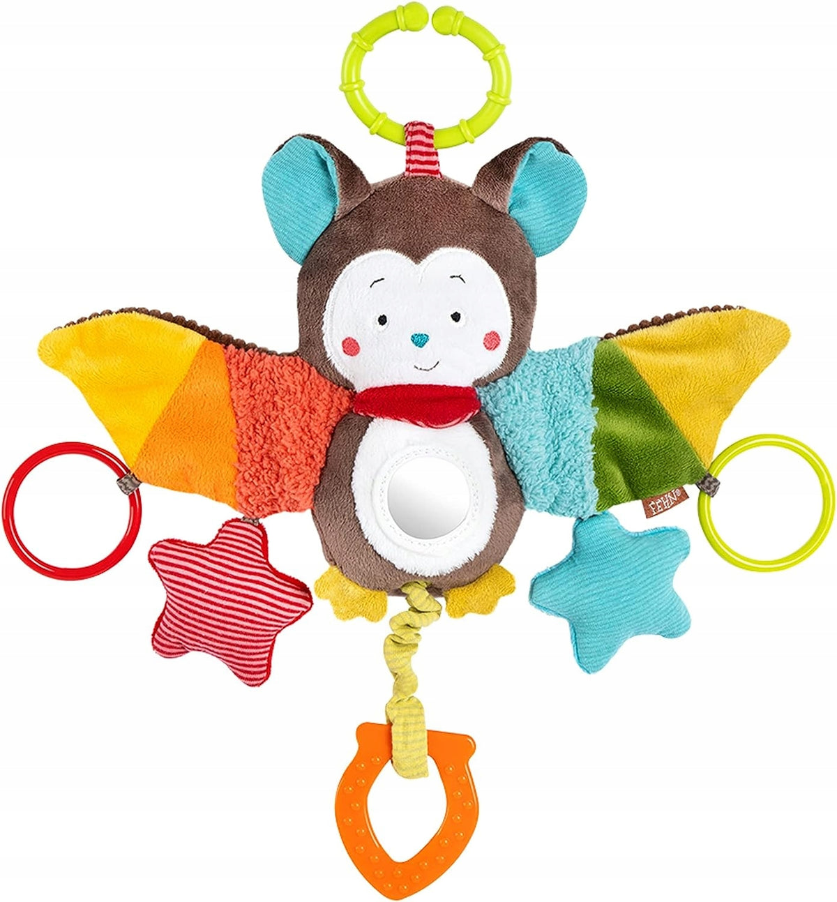FEHN suspension avec hochet et poignée pour poussette, siège auto CHAUVE-SOURIS 29 cm