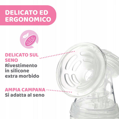 CHICCO NaturallyMe LAKTATOR elektryczny z miękką silikonową nakładką, delikatny i ergonomiczny