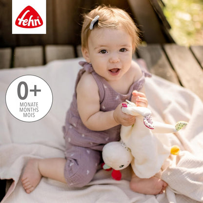 FEHN komforter przytulanka AIKO&YUKI 30 cm dla niemowląt 0+, miękka chusteczka do przytulania jednorożec